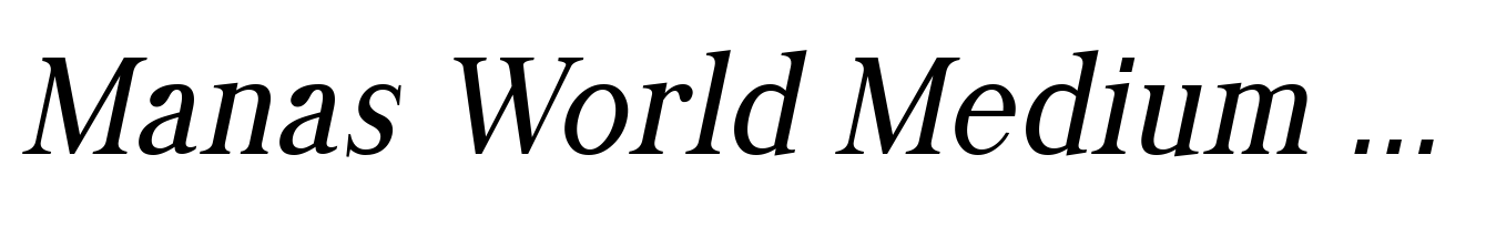 Manas World Medium Italic Con